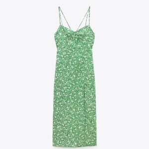 Zara Green Floral Corset Style Dress